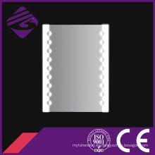 Personalizado Rectángulo de pared de cristal de plata LED espejo decorativo